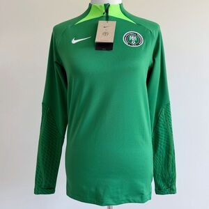 Nike Strike Drill Top Nigeria Soccer Quarter Zip Shirt Mens Size Small Green